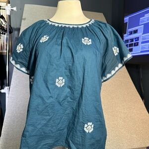 Madewell Embroidered Blouse Size Small Casual To Professional Wear